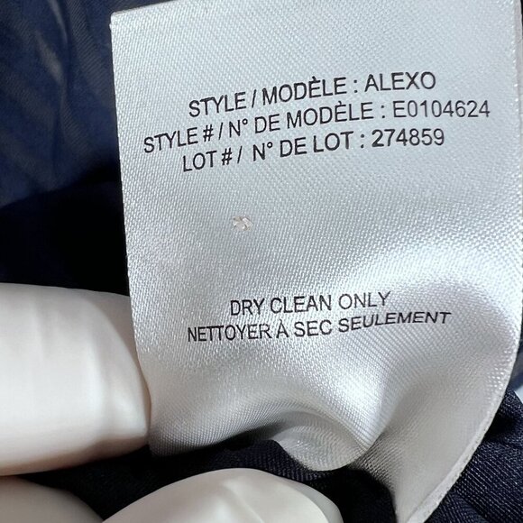 Theory Womens 8 Navy Textured Zip Front Sheath Dress Cap Sleeve Career Wear - Picture 15 of 16